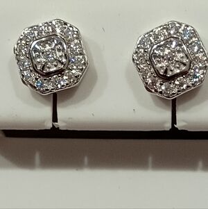Elegant Moissanite Sterling Silver Stud Earrings